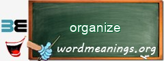 WordMeaning blackboard for organize